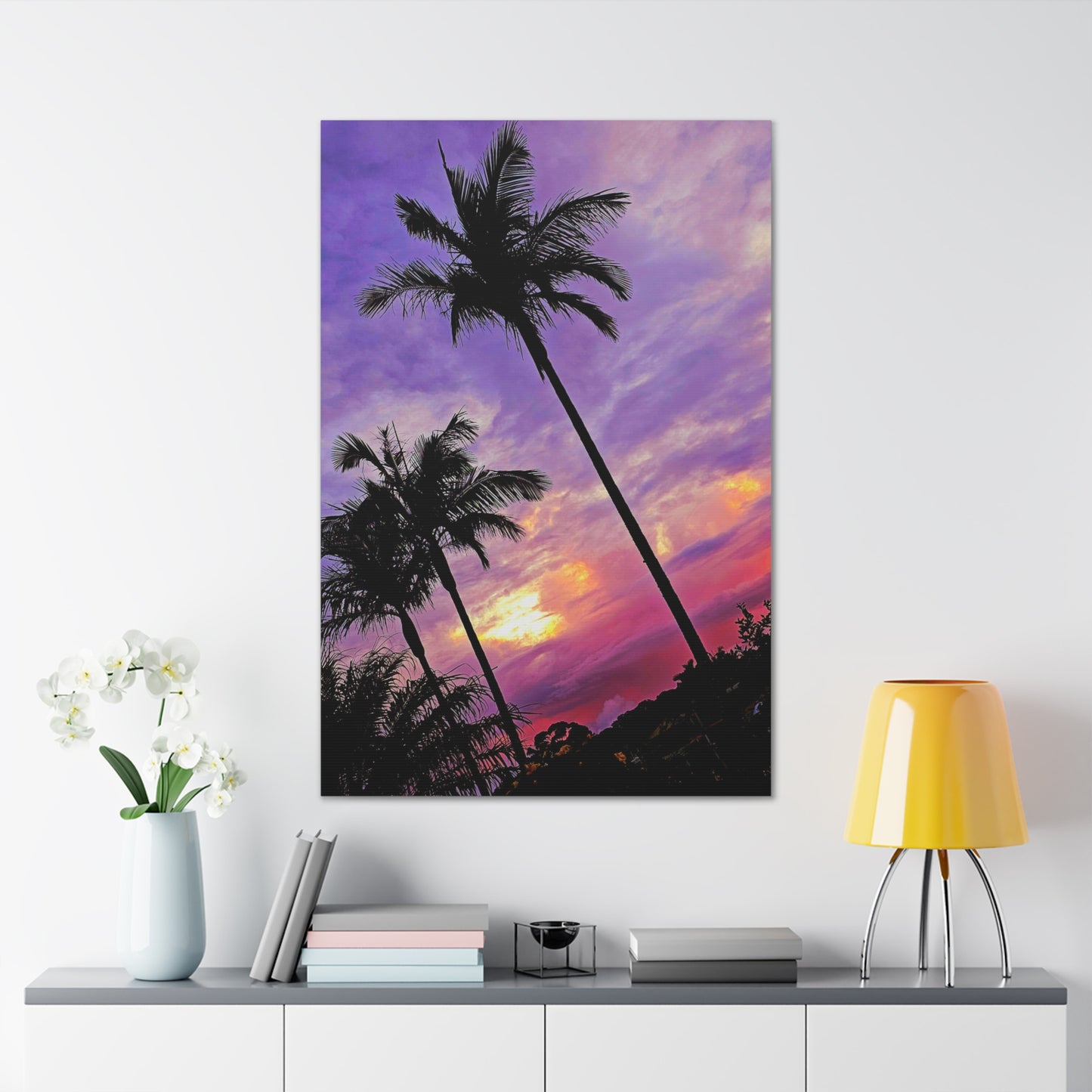 Palm Purple Sunset Canvas Print
