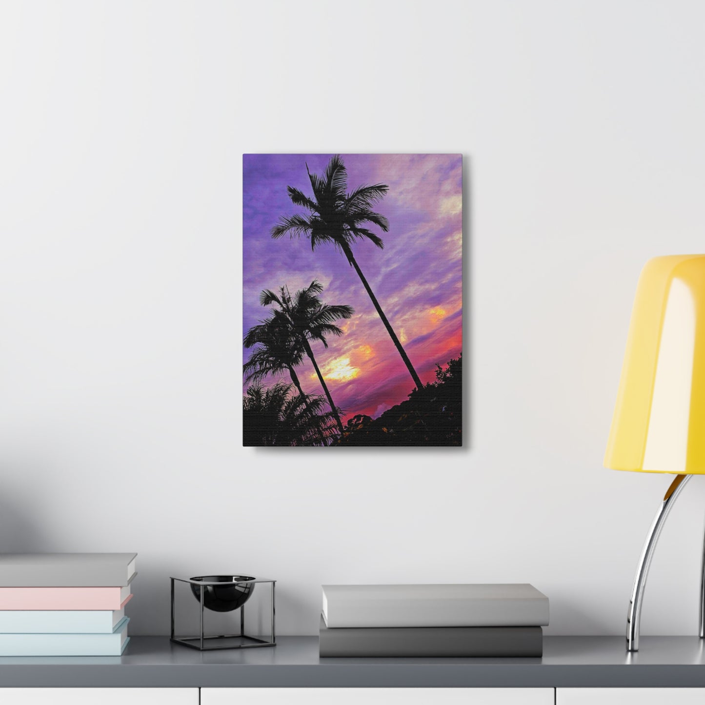 Palm Purple Sunset Canvas Print