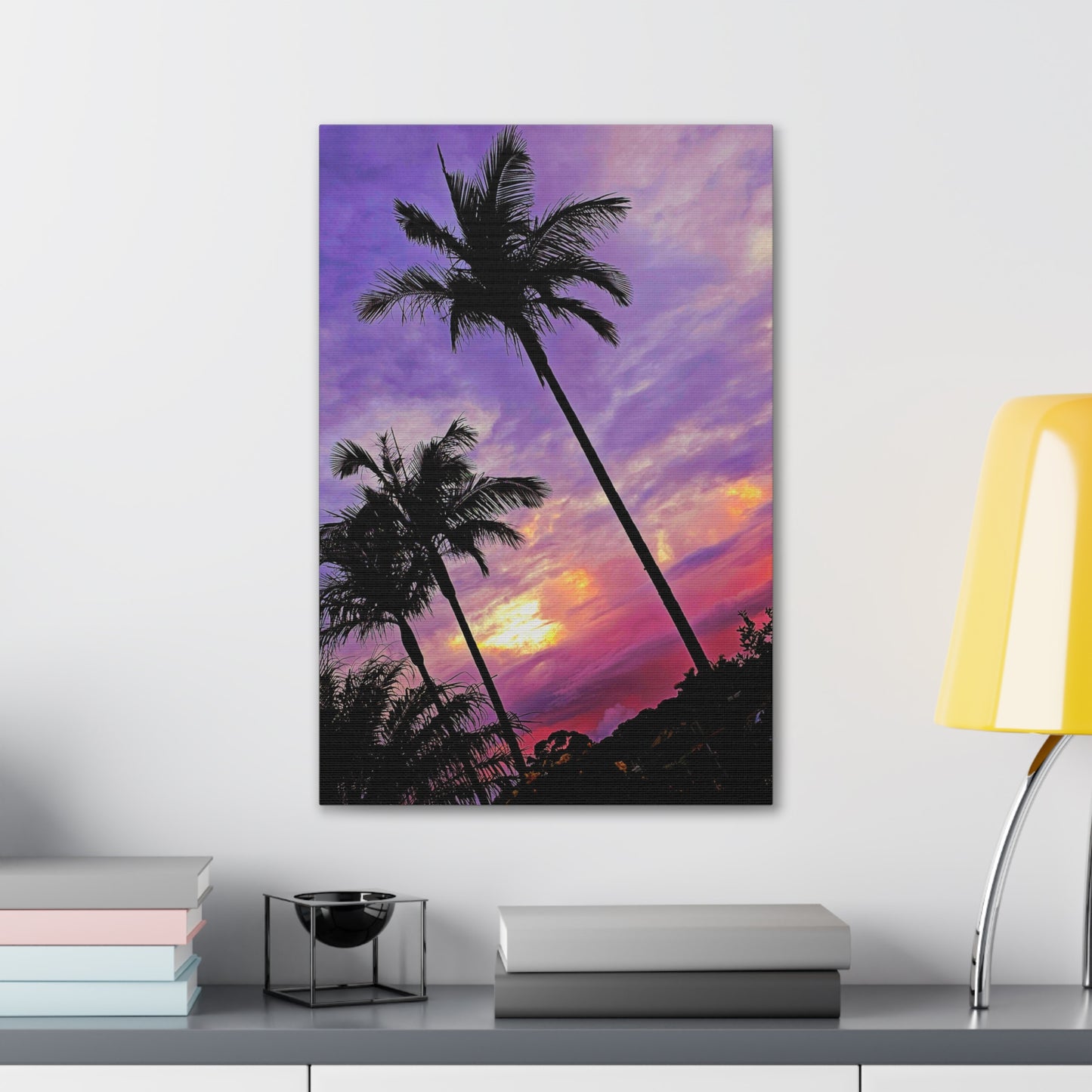 Palm Purple Sunset Canvas Print