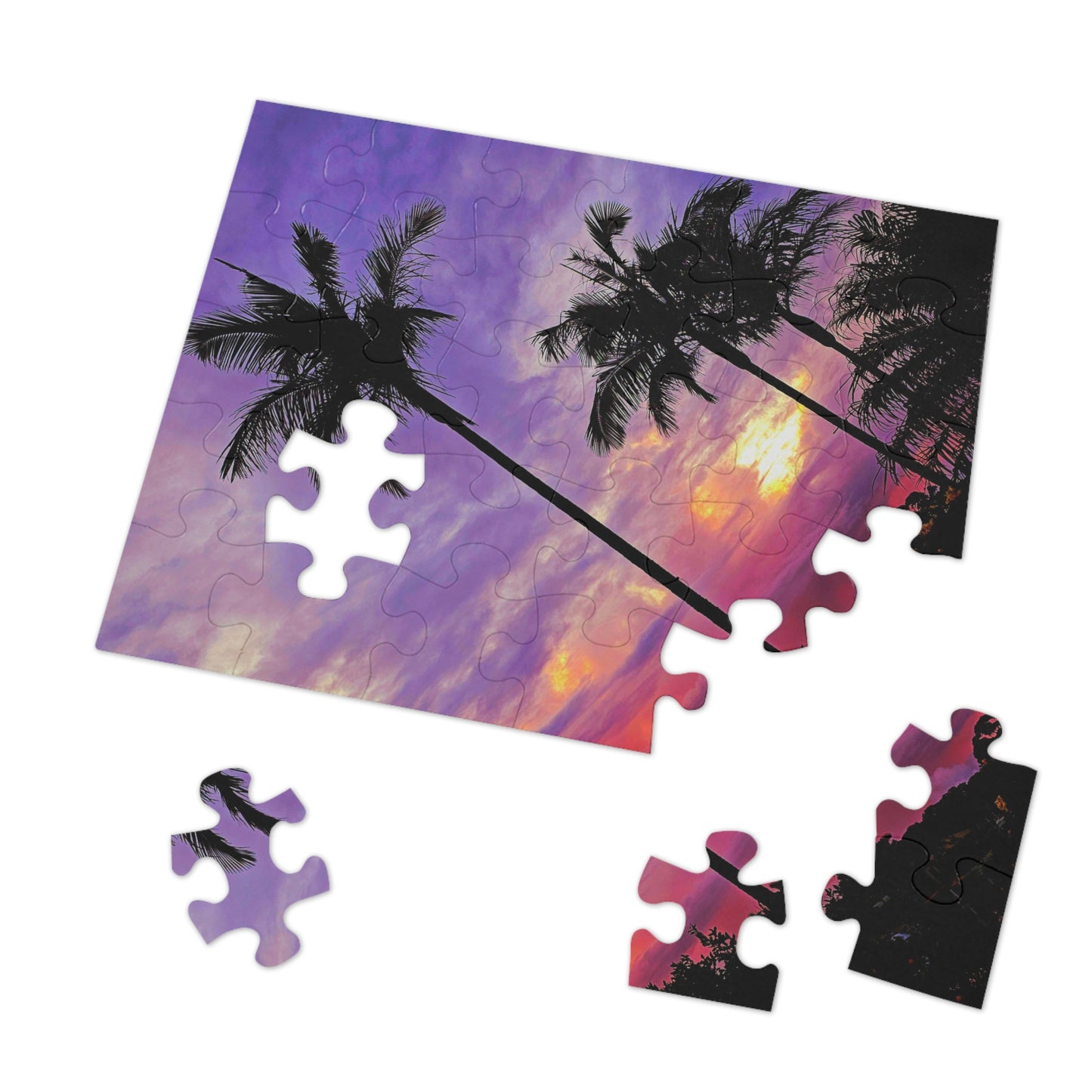 Palm Purple Sunset Jigsaw Puzzle