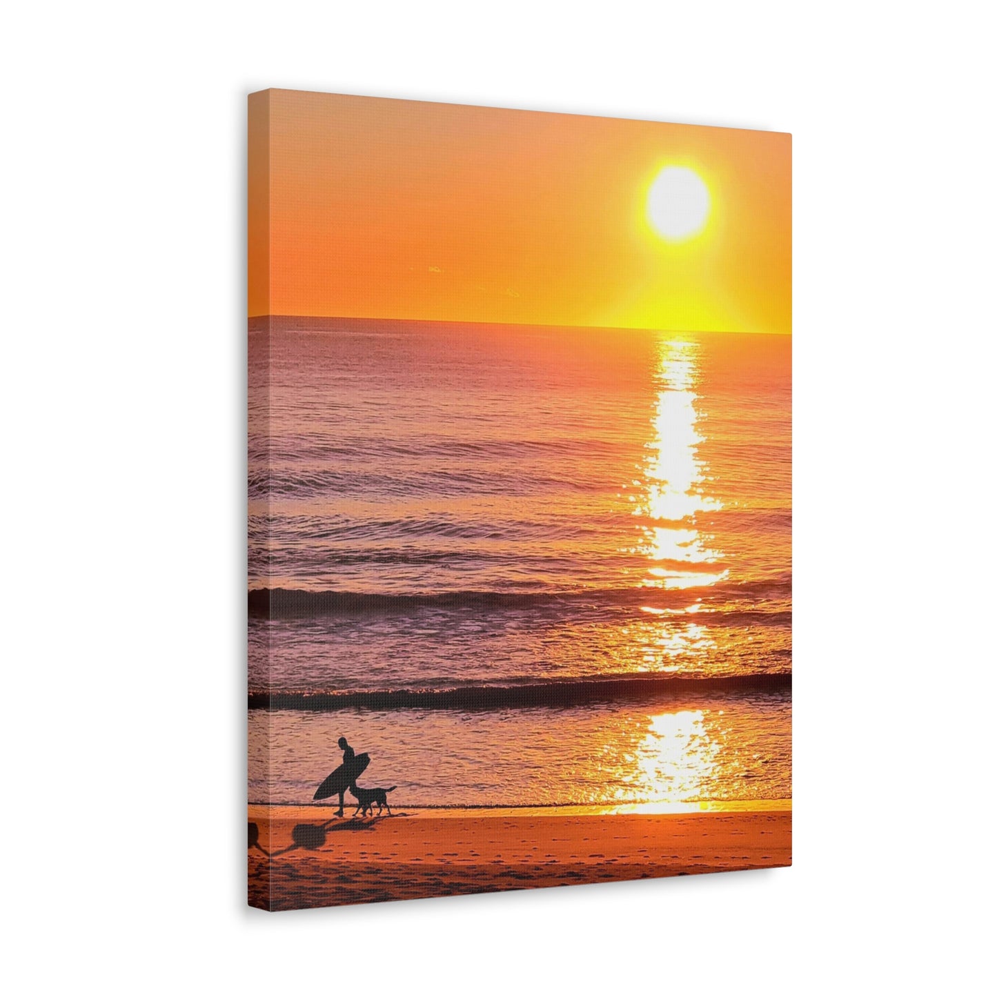 Sunrise Surfer Canvas Print