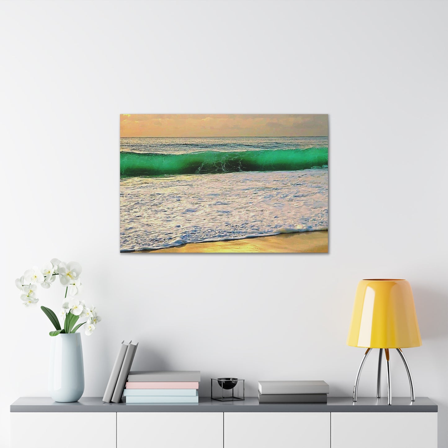 One Mile Green & Gold Canvas Print