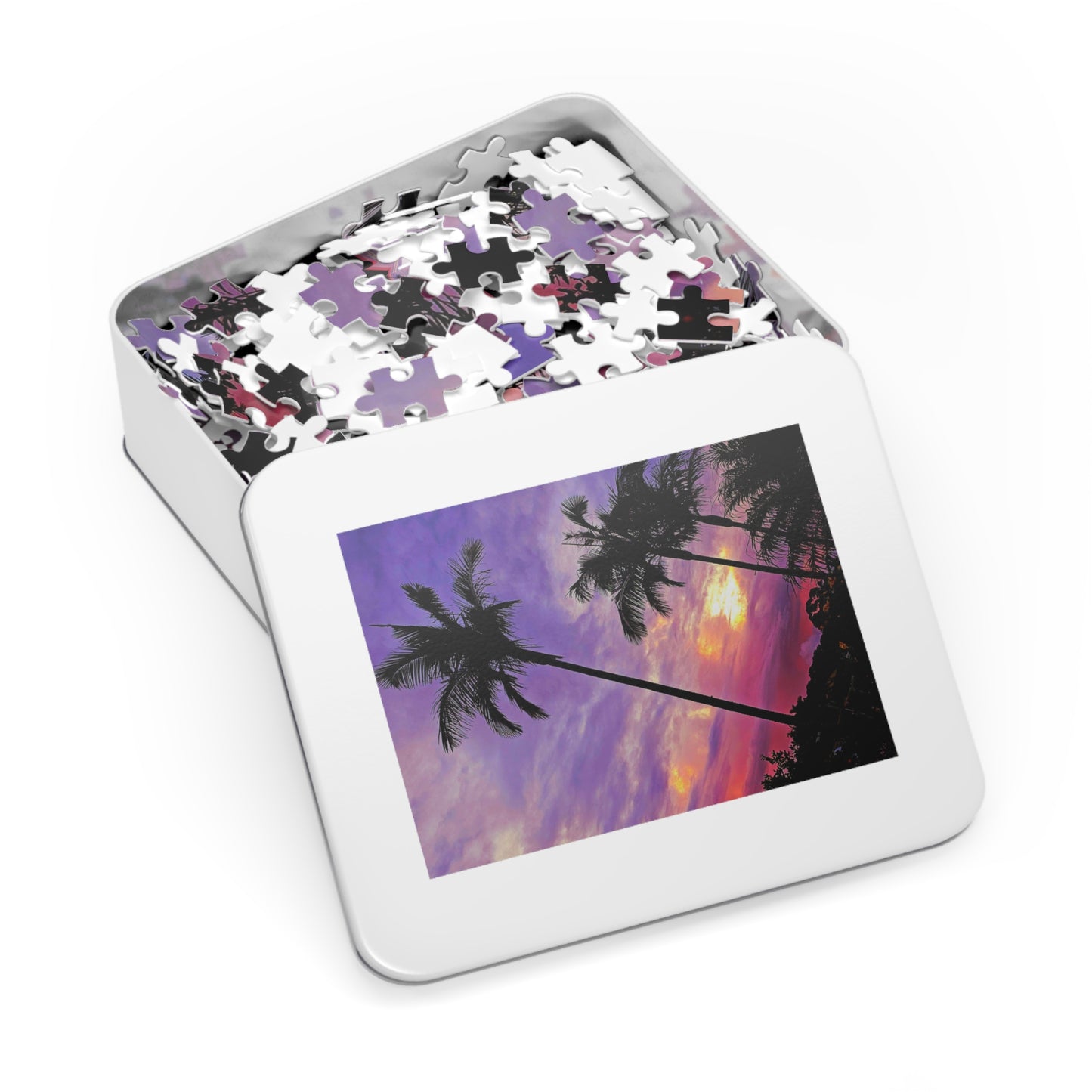 Palm Purple Sunset Jigsaw Puzzle