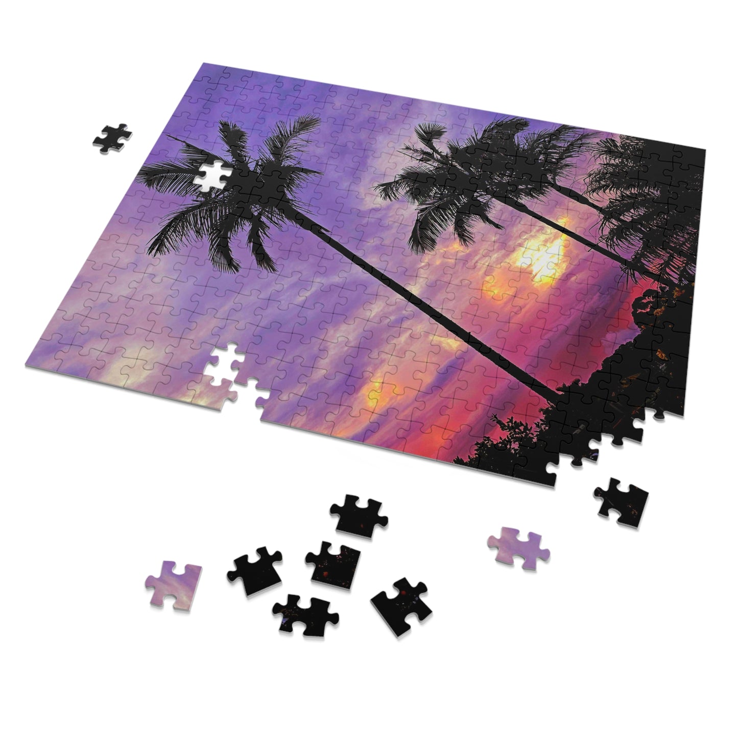 Palm Purple Sunset Jigsaw Puzzle