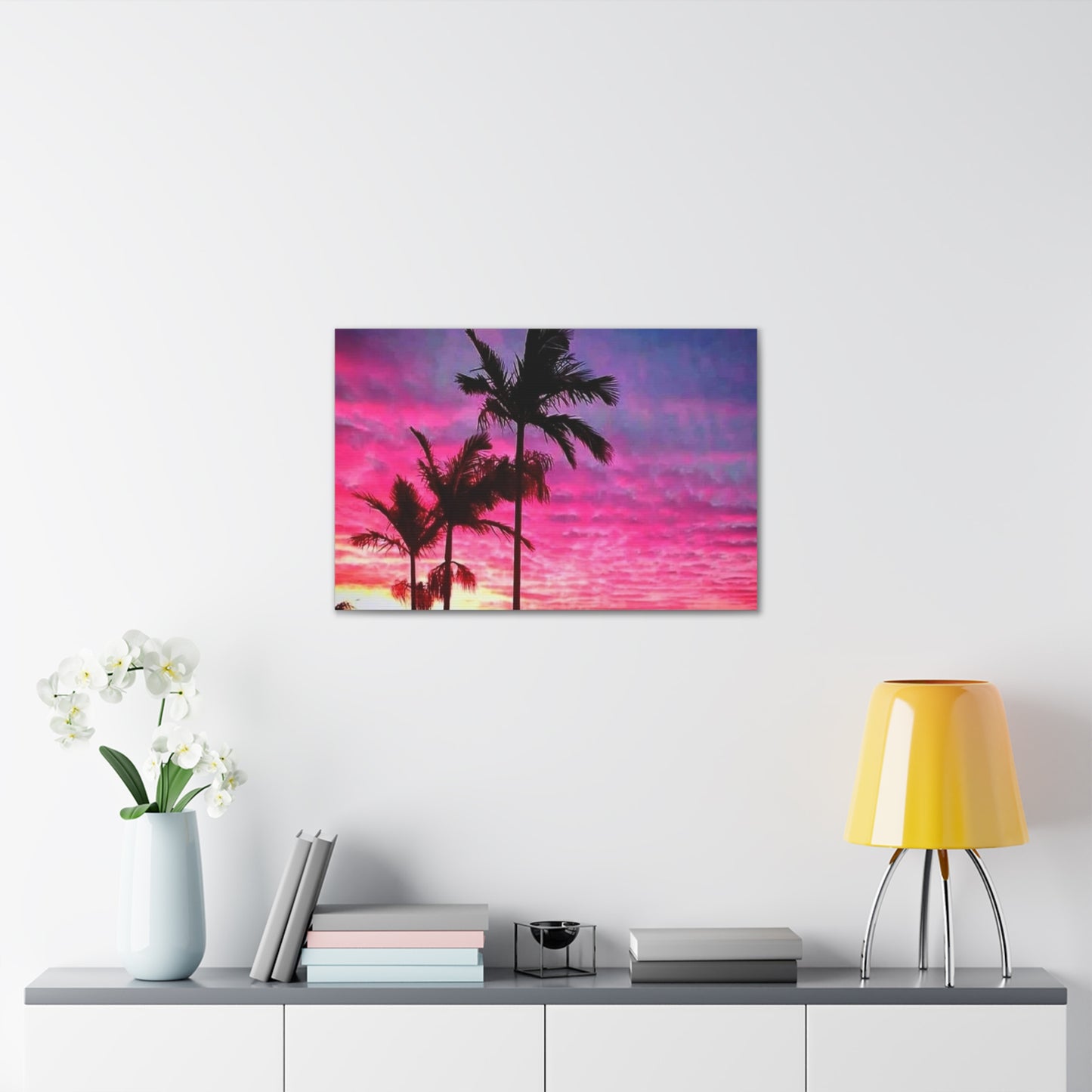 Cloudy Palms Canvas Print
