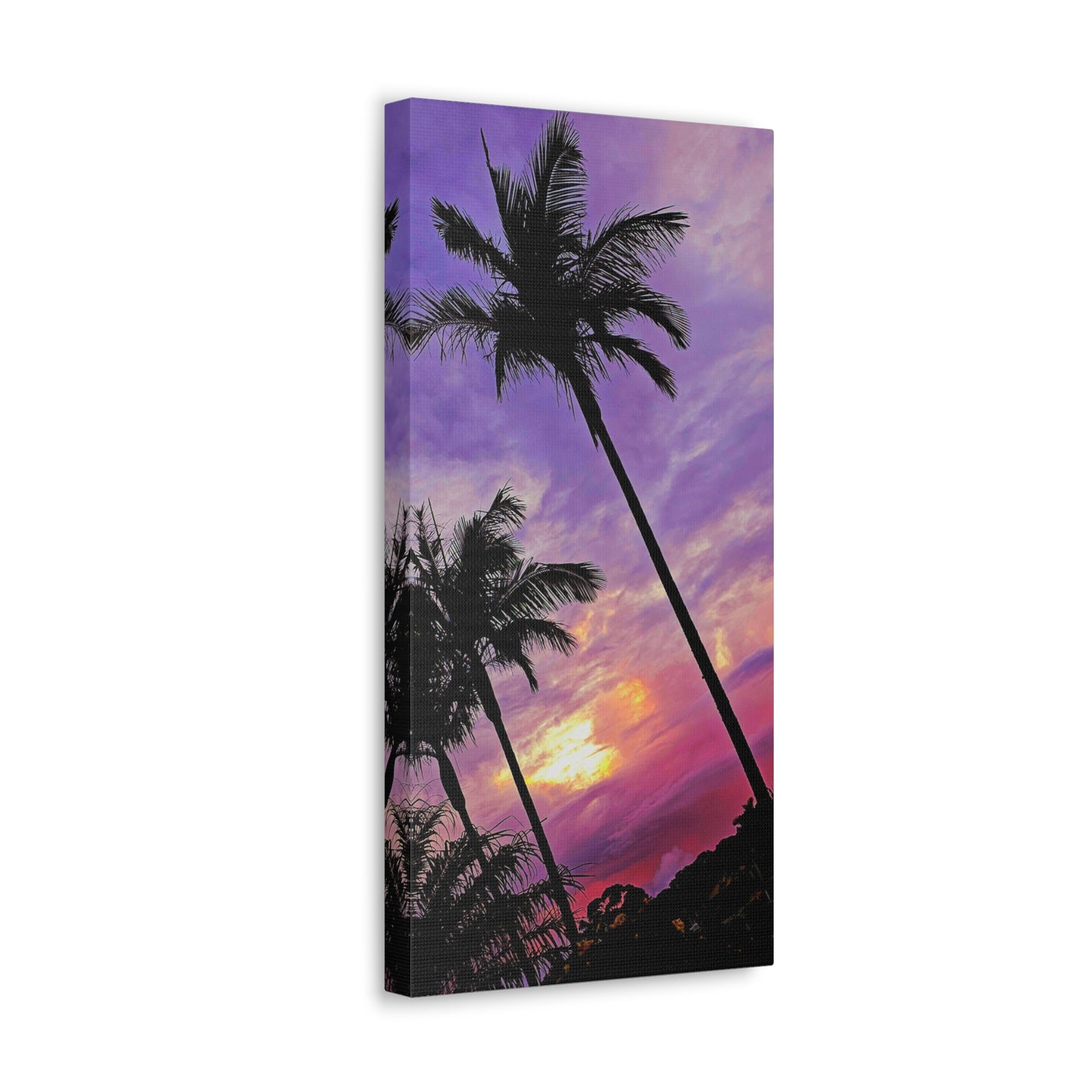 Palm Purple Sunset Canvas Print