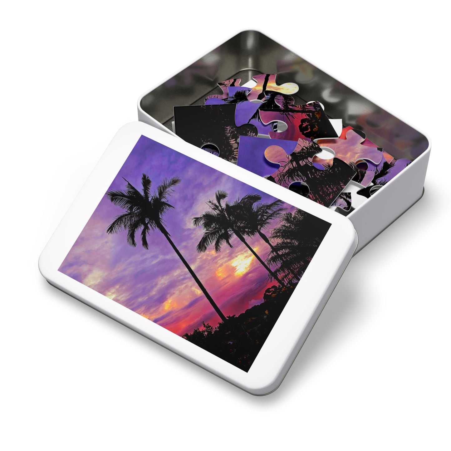 Palm Purple Sunset Jigsaw Puzzle
